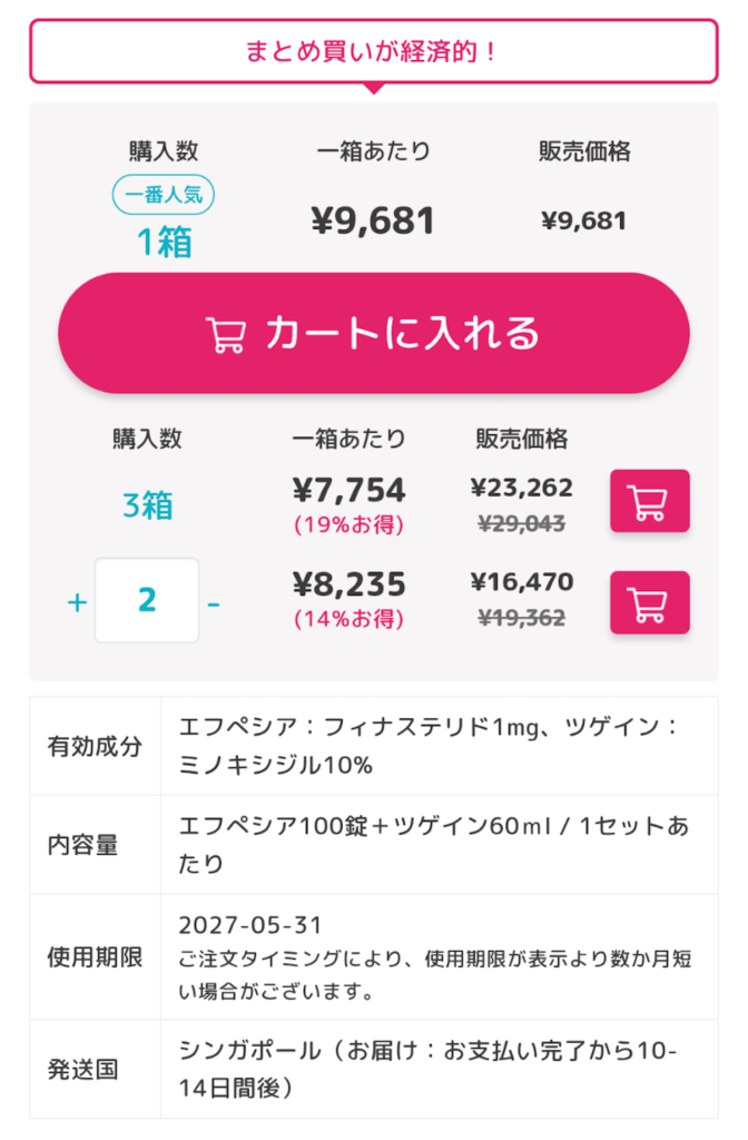 ユニドラ「フィナストテリド」詳細キャプチャー