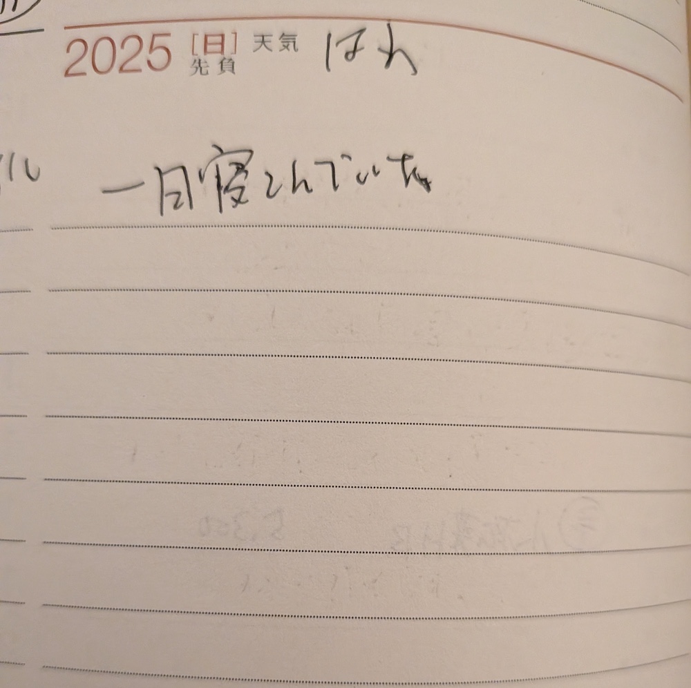 手帳の高梨。3年手帳。3年連用ページ